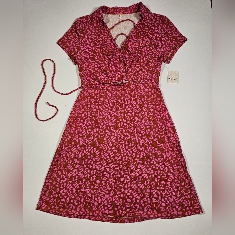 Free People Women's Marsaille Mini Dress Rust Combo Size Small NWT - Picture 14 of 16